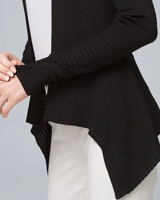 POINTELLE DRAPED CARDIGAN