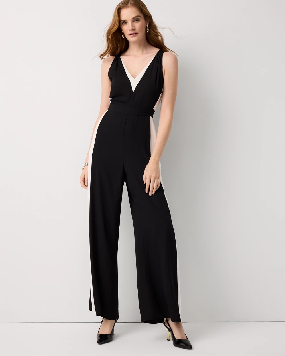 Colorblock Wide Leg Jumpsuit