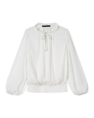 Long Sleeve Smocked Blouse