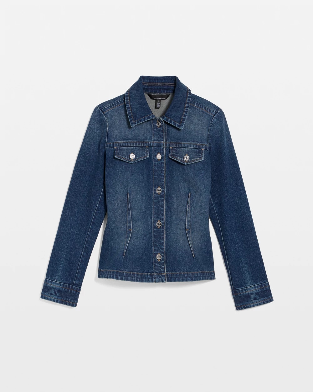 Pleated Denim Trucker Jacket