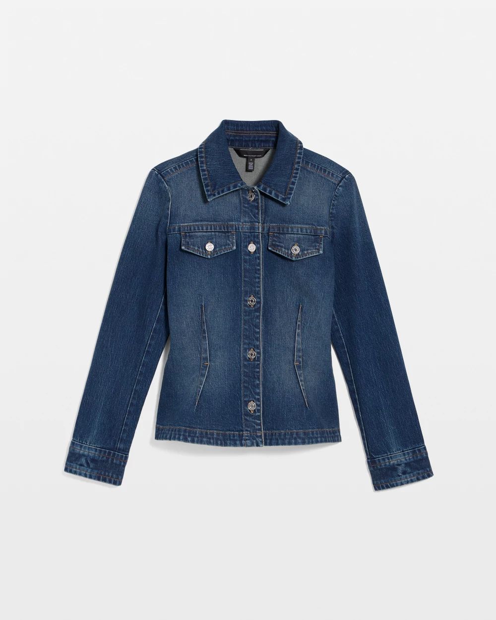 Pleated Denim Trucker Jacket