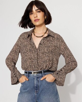 Long-Sleeve Flare Cuff Shirt