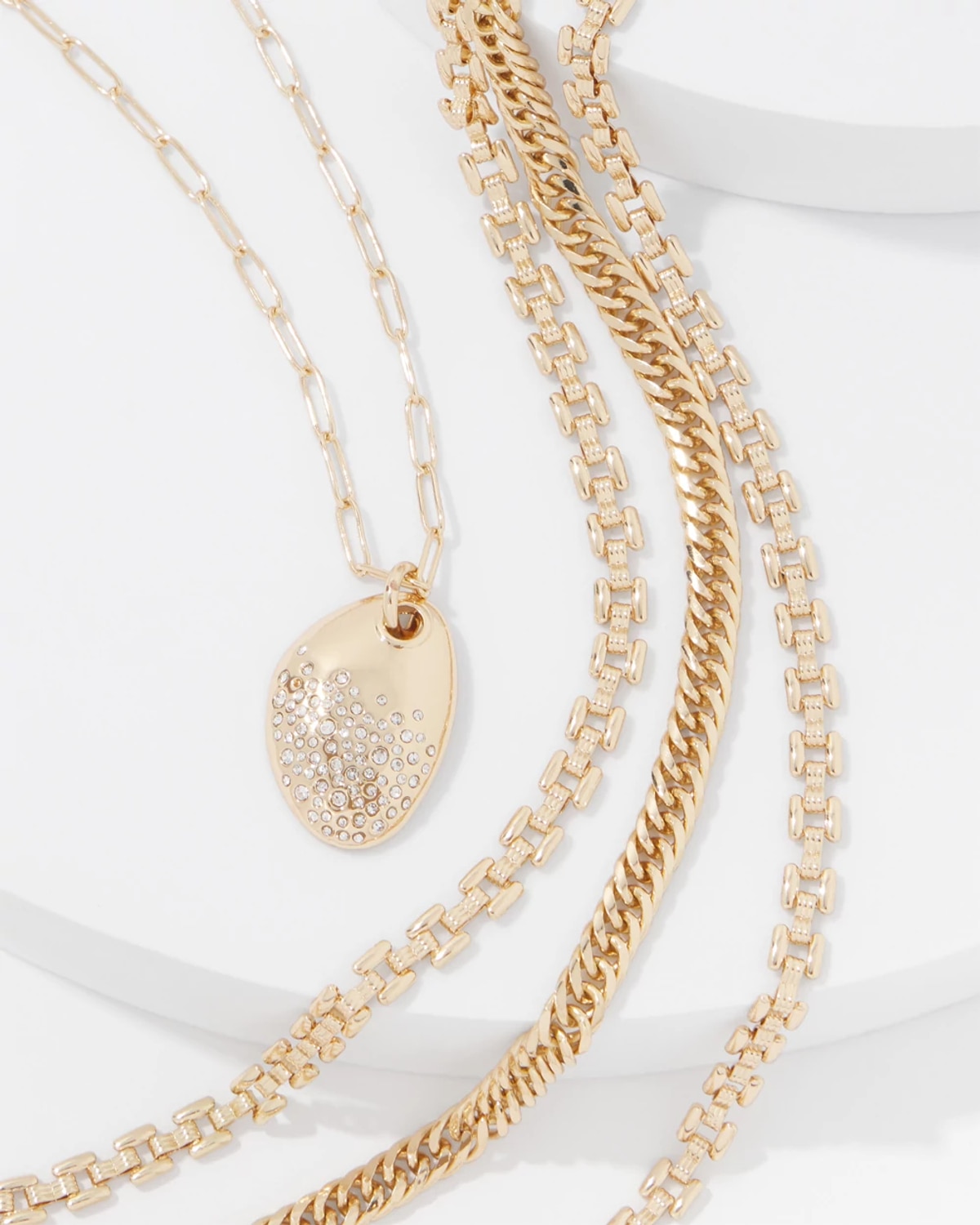 White House Black Market Multi-strand Convertible Pendant Necklace |  In Gold