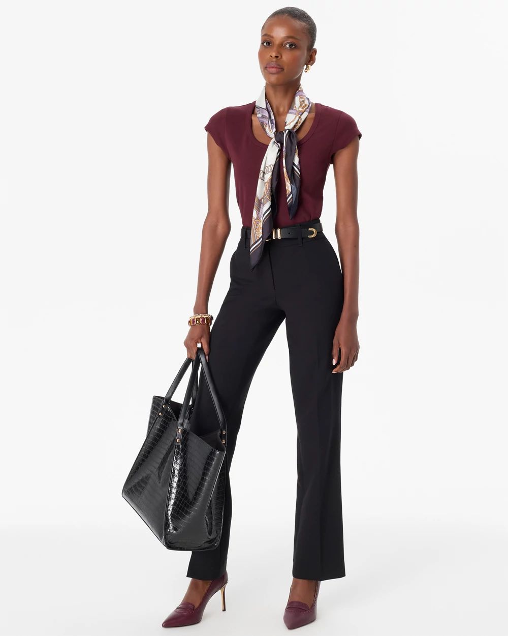 WHBM FORME™ Ribbed Scoop Neck Tee click to view larger image.