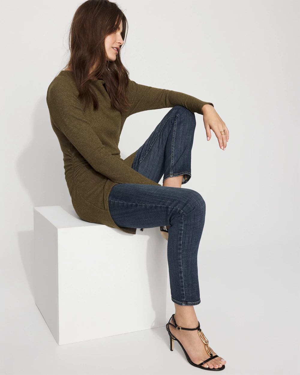 Off-The-Shoulder Rib Snit Top