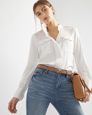 Long Sleeve Collar Pocket Shirt