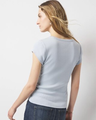 WHBMFORME™ Ribbed Stretch Scoop Neck Tee click to view larger image.