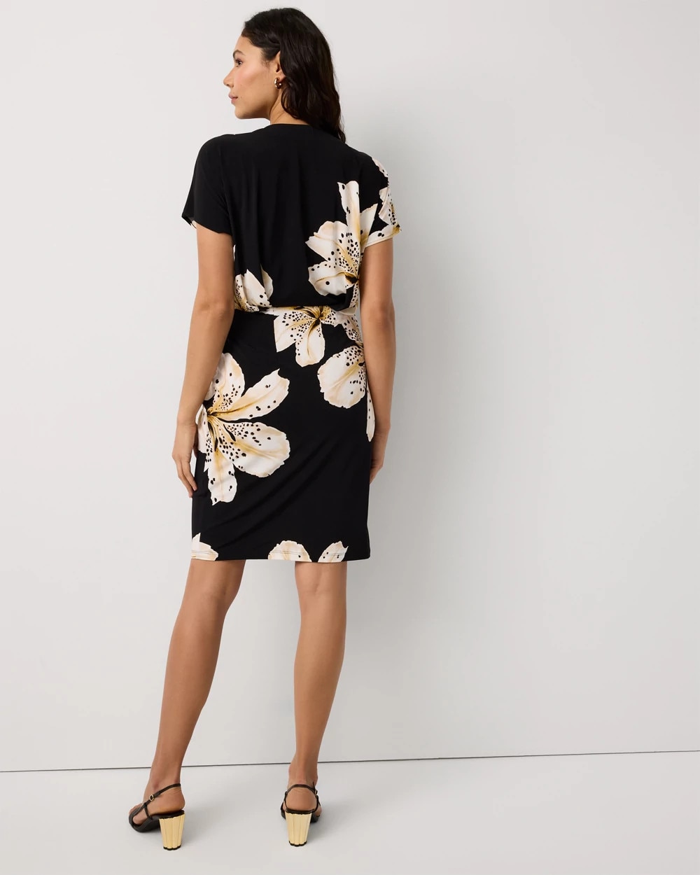 Matte-Jersey Pleated Dress