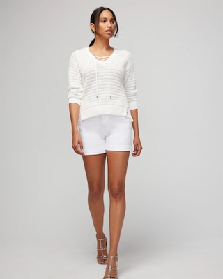 Lace-Up Pullover Sweater