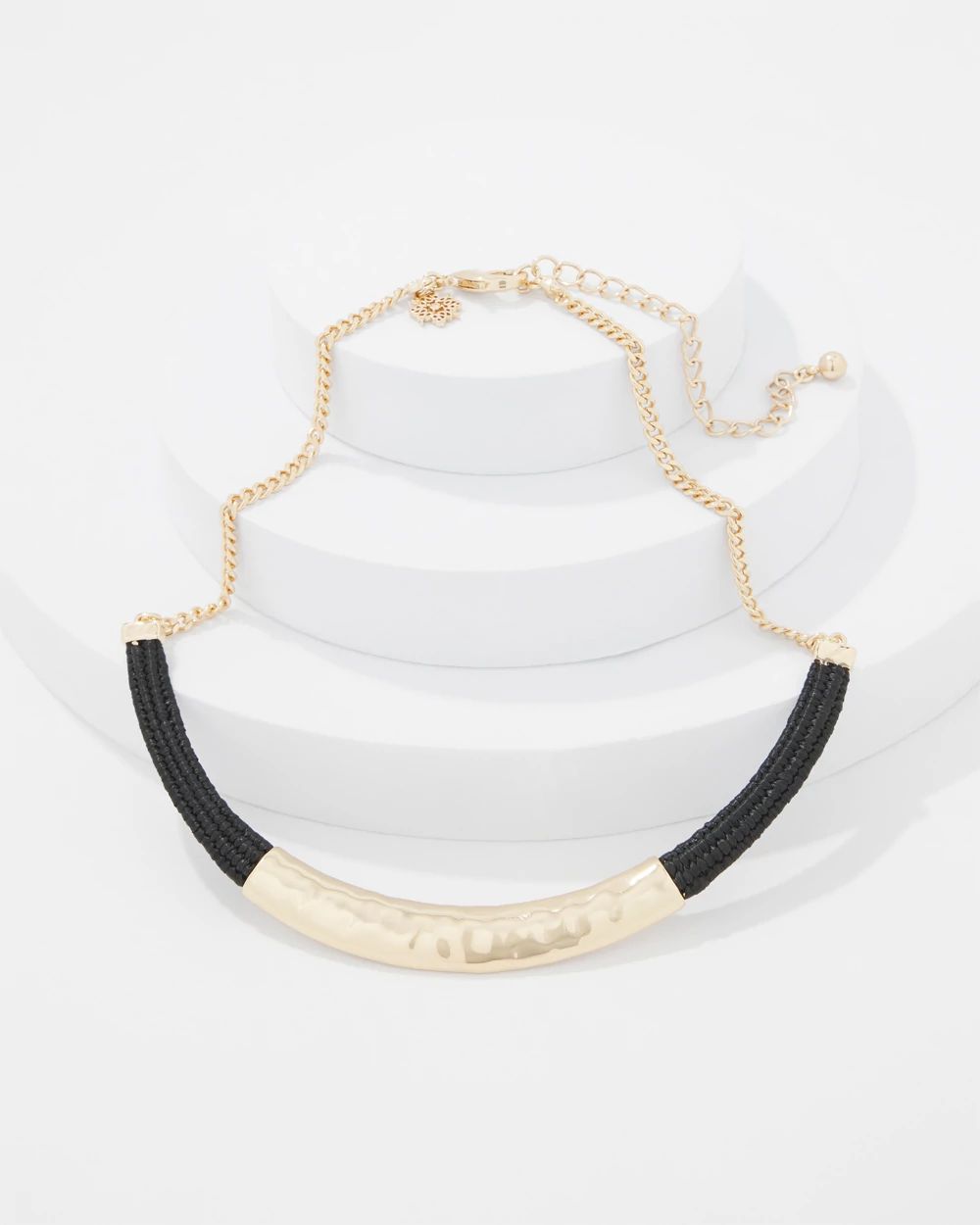 Gold + Black Raffia Collar