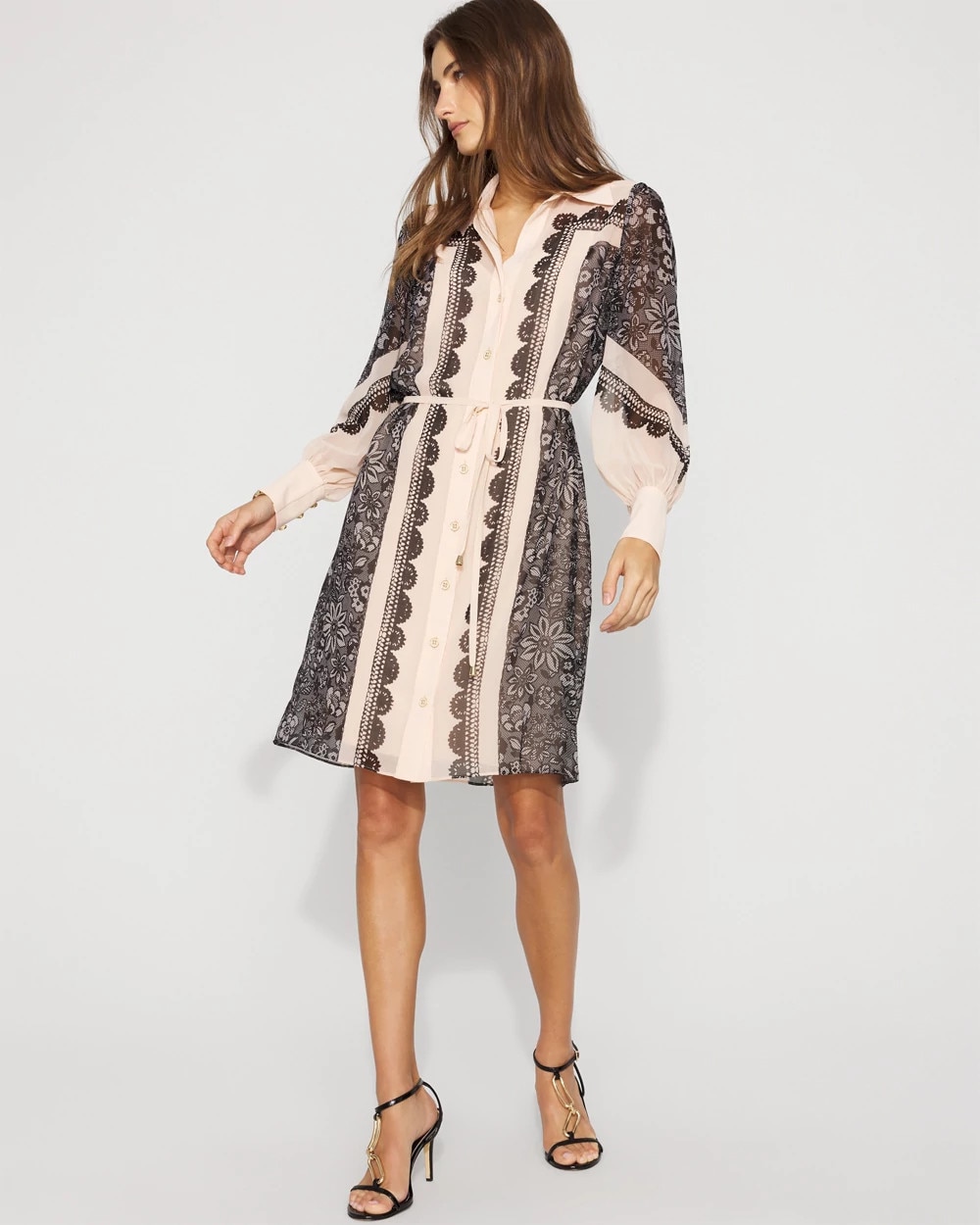 Blouson Sleeve Shirt Dress