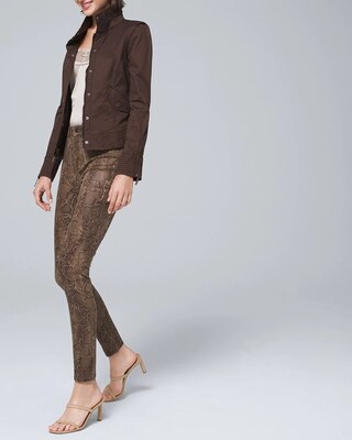 Petite High-Rise Snake-Print Skinny Jeans