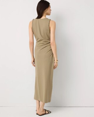 Ruched Sleeveless Midi Dress click to view larger image.