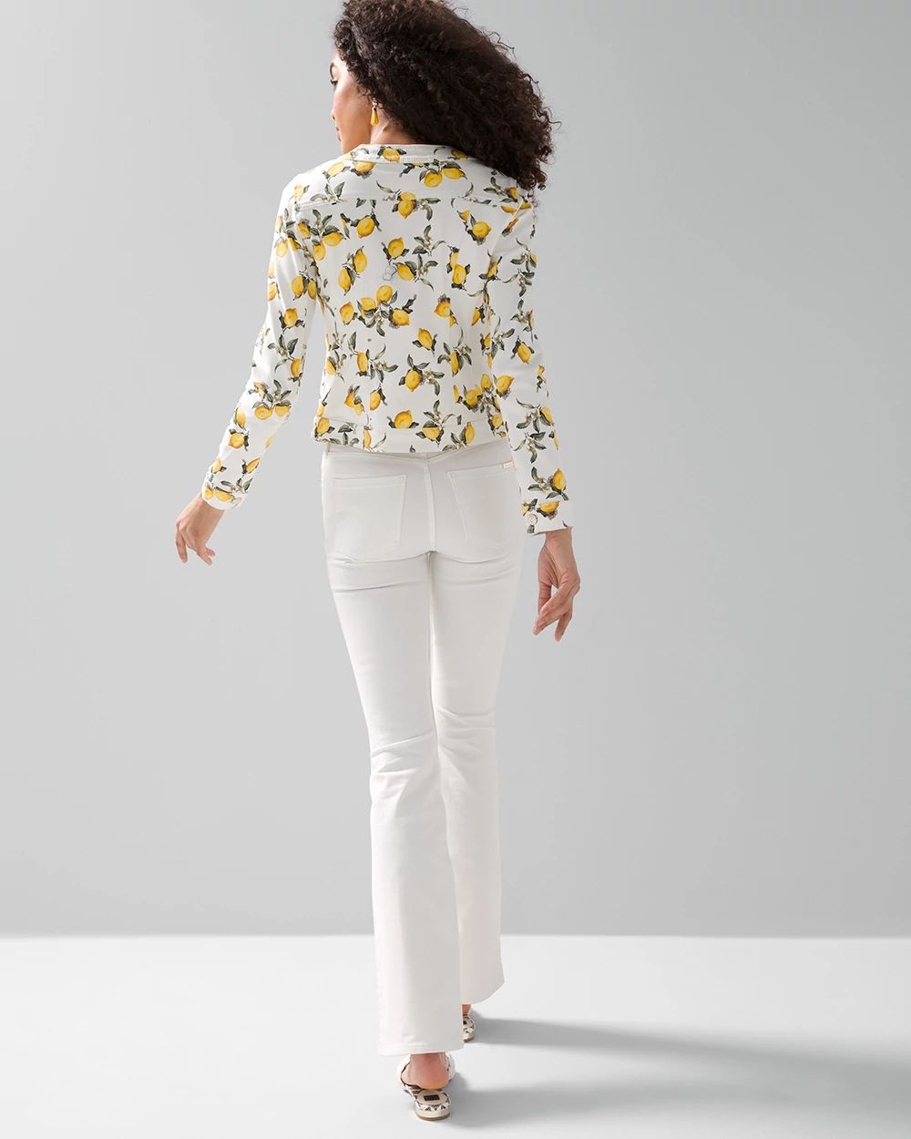 Lemon Print Denim Trucker Jacket