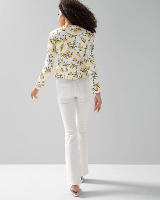 Lemon Print Denim Trucker Jacket
