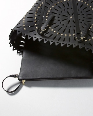 Vegan Leather Laser-Cut Tote