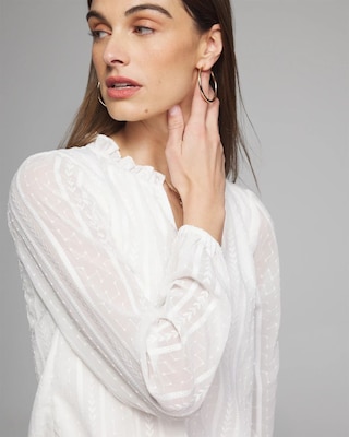 Outlet WHBM Long Sleeve Smocked Blouse