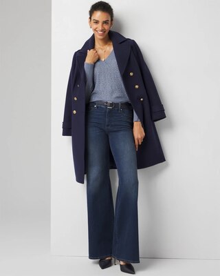 Pleated Shoulder Pointelle Sweater click to view larger image.