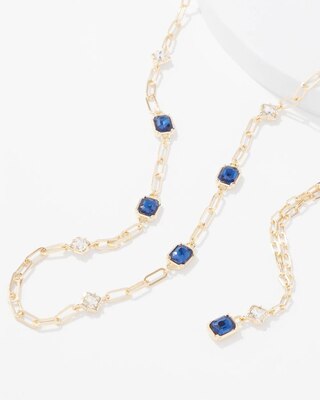 Gold + Blue Crystal Convertible Necklace