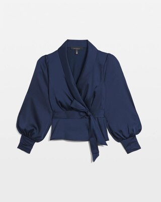 Satin Wrap Blouse click to view larger image.