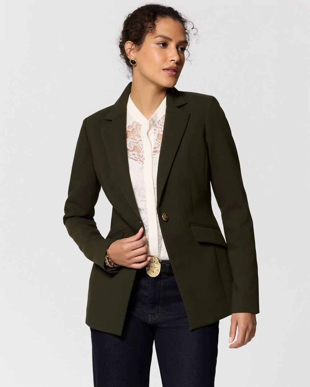 WHBM® Luxe Stretch One-Button Blazer