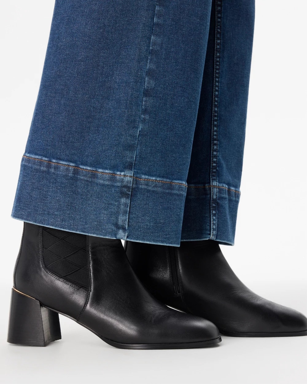 Faux Leather Heeled Ankle Boots
