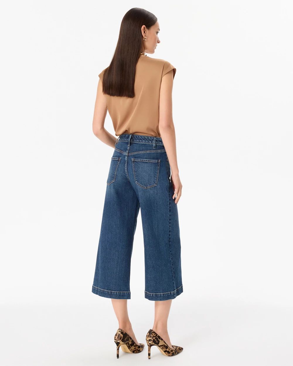 High-Rise Wide-Leg Culotte Jean click to view larger image.