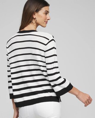 Outlet WHBM Notched Striped Pullover Sweater