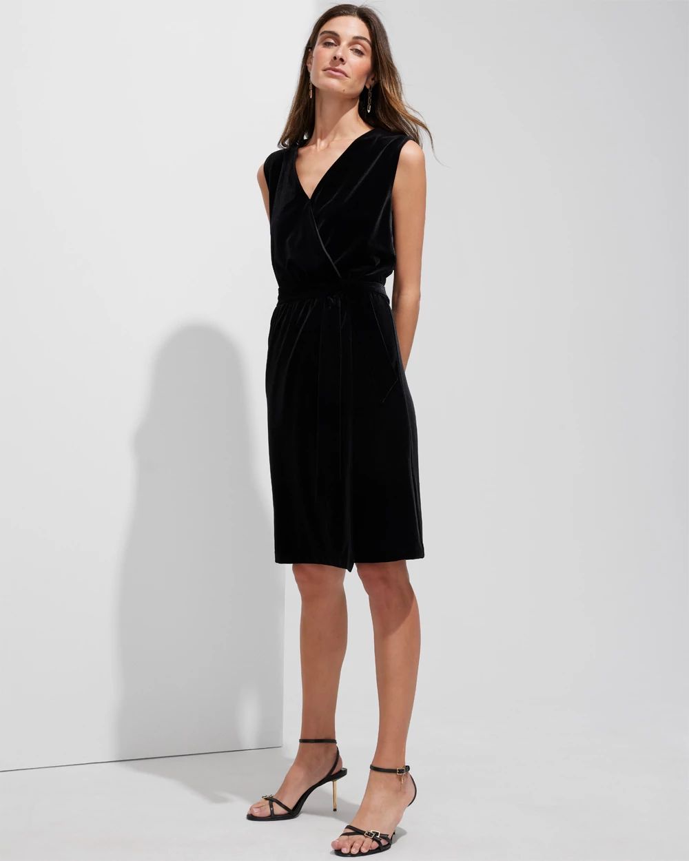 Outlet WHBM Sleeveless Surplice Velvet Dress