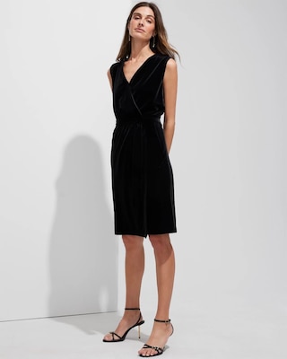 Outlet WHBM Sleeveless Surplice Velvet Dress click to view larger image.