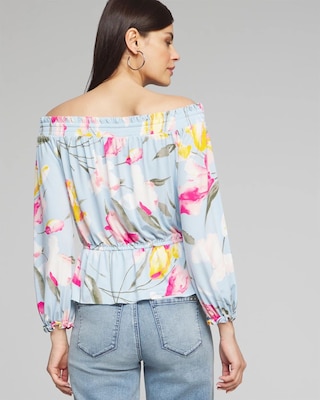 Outlet WHBM Off-The-Shoulder Ruffle Peplum Top click to view larger image.
