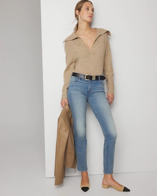 Wide Collar Pullover Sweater click to view larger image.