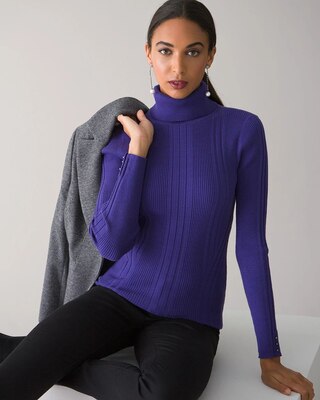 Long Sleeve Transfer Rib Turtleneck