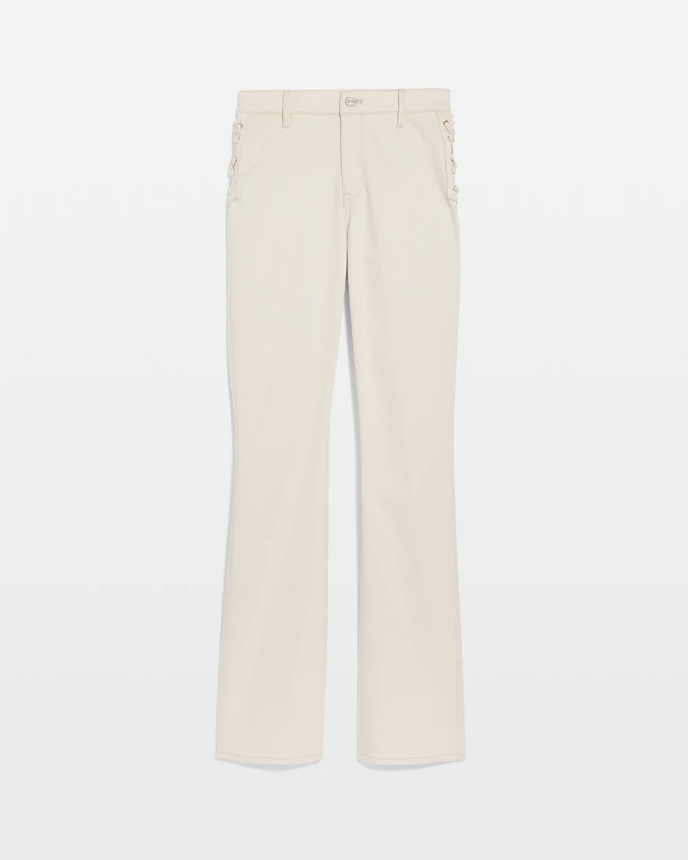 Lace-Up Detail High Rise Bootcut Jean click to view larger image.