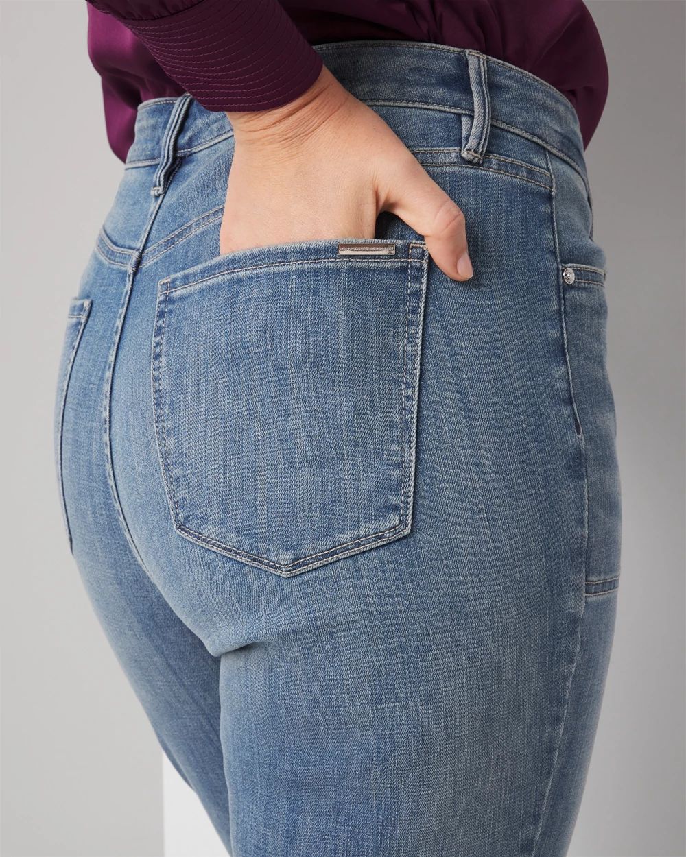 Curvy High-Rise Novelty Pocket Bootcut Jean