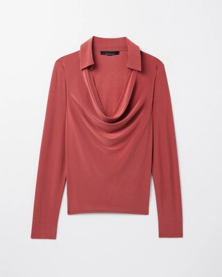 Collar Cowl Neck Long Sleeve Top