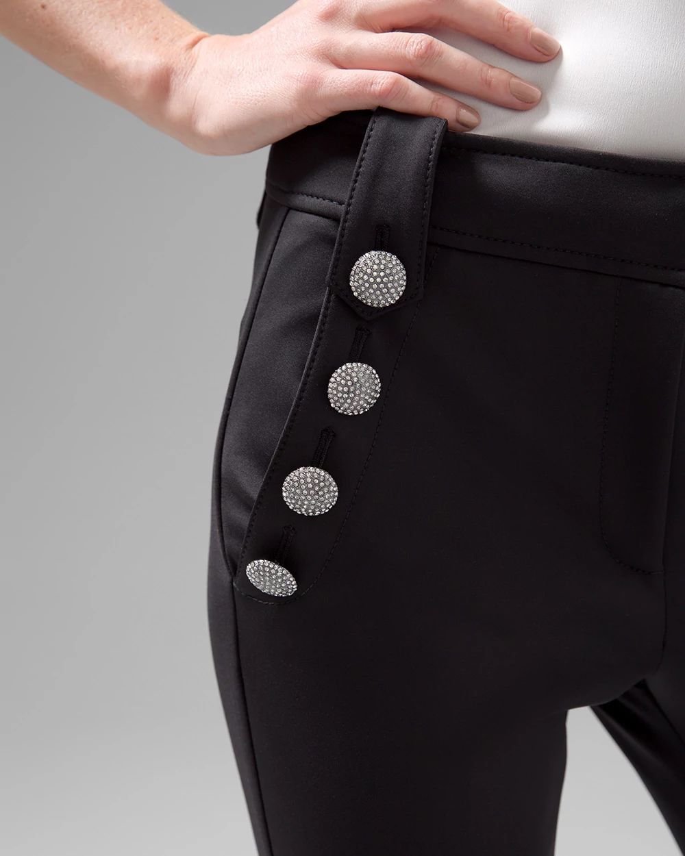 WHBM® Jolie Button Straight Scuba Knit Pant