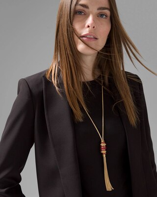 Red Rings Adjustable Tassel Necklace
