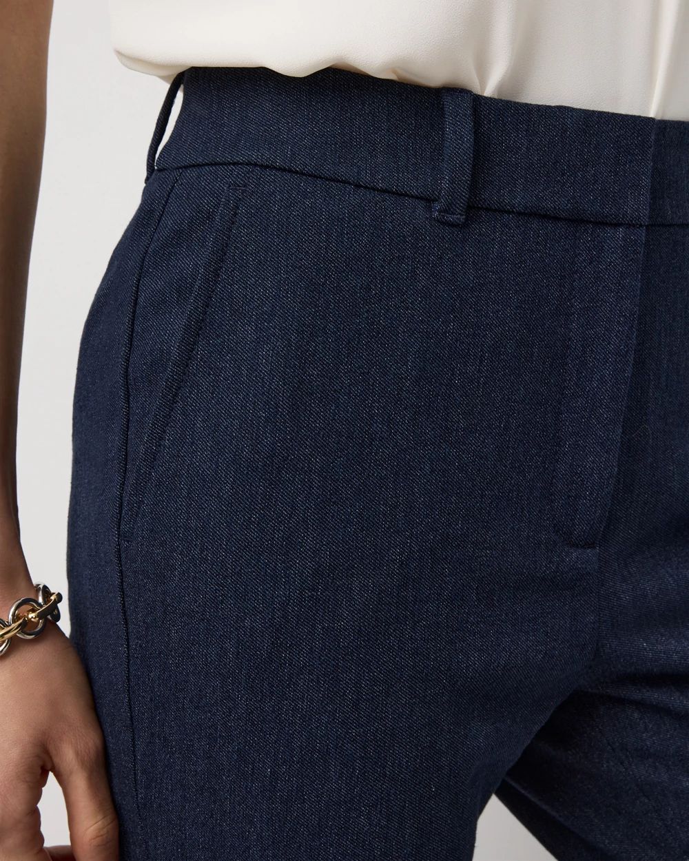 Denim-Look Elle Slim Ankle Pant click to view larger image.