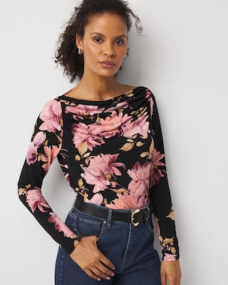 Cowl Neck Long Sleeve Top