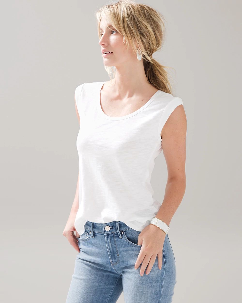 Sleeveless Scoop Tank
