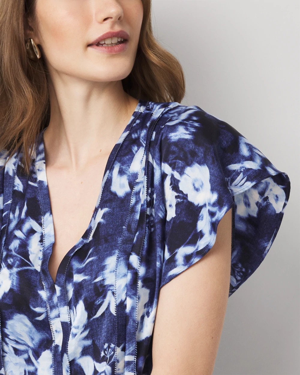 Flutter Sleeve Satin Shell Top