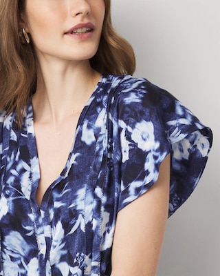 Flutter Sleeve Satin Shell Top click to view larger image.