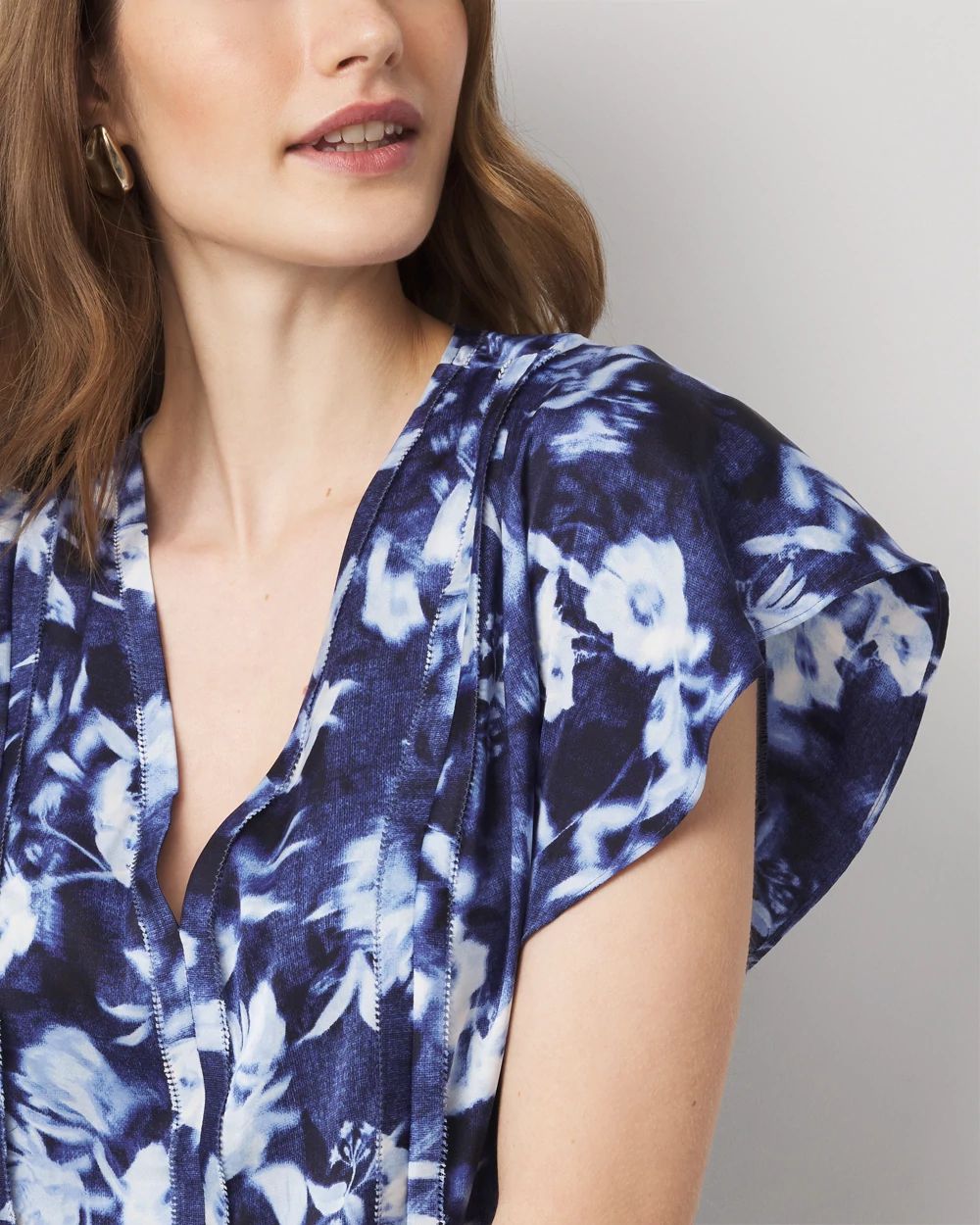 Flutter Sleeve Satin Shell Top