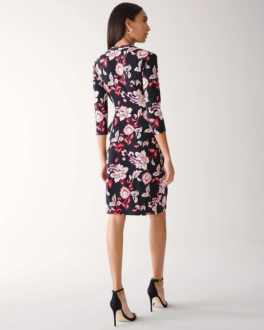 Long-Sleeve Matte Jersey Wrap Dress click to view larger image.