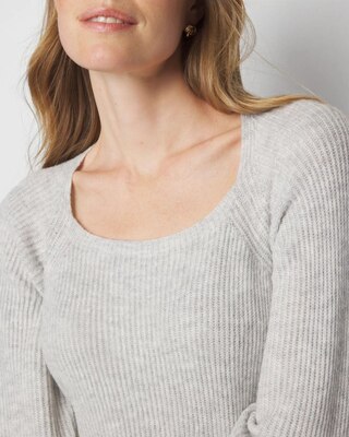Ribbed Raglan Pullover Sweater click to view larger image.