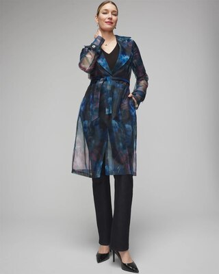 Printed Organza Trench Coat