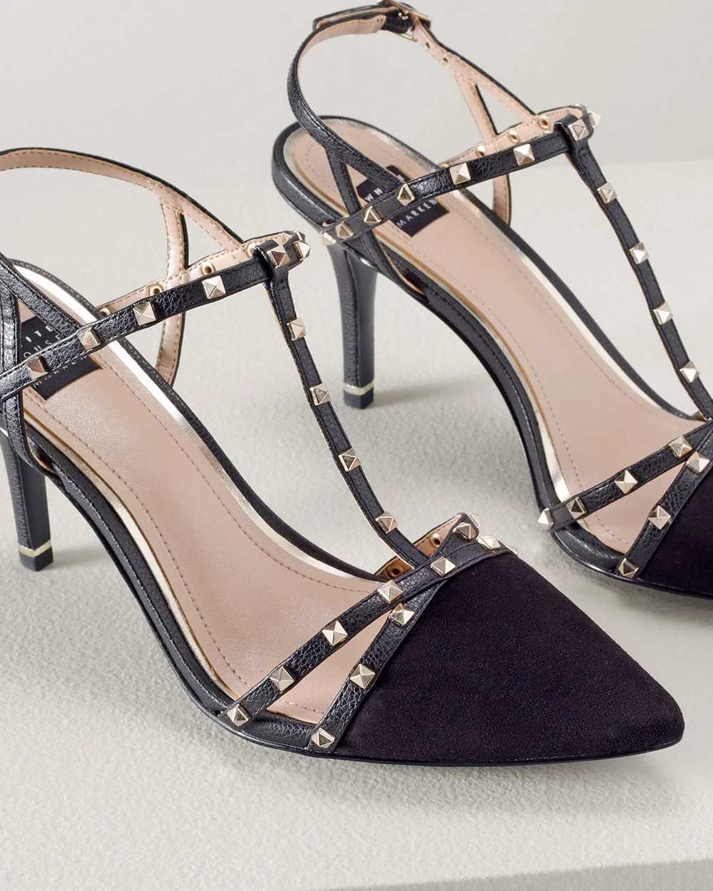 Strappy Studded Mid-Heel Pump click to view larger image.