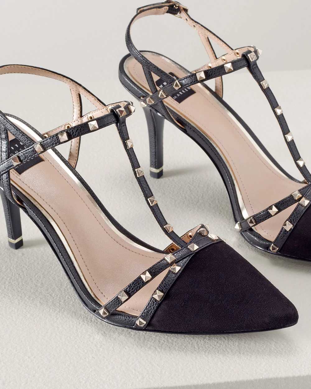 Strappy Studded Mid Heel Pump White House Black Market