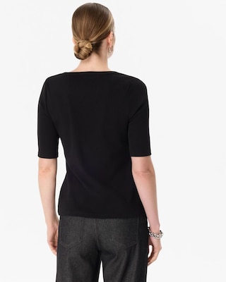 Elbow Sleeve Henley Top click to view larger image.